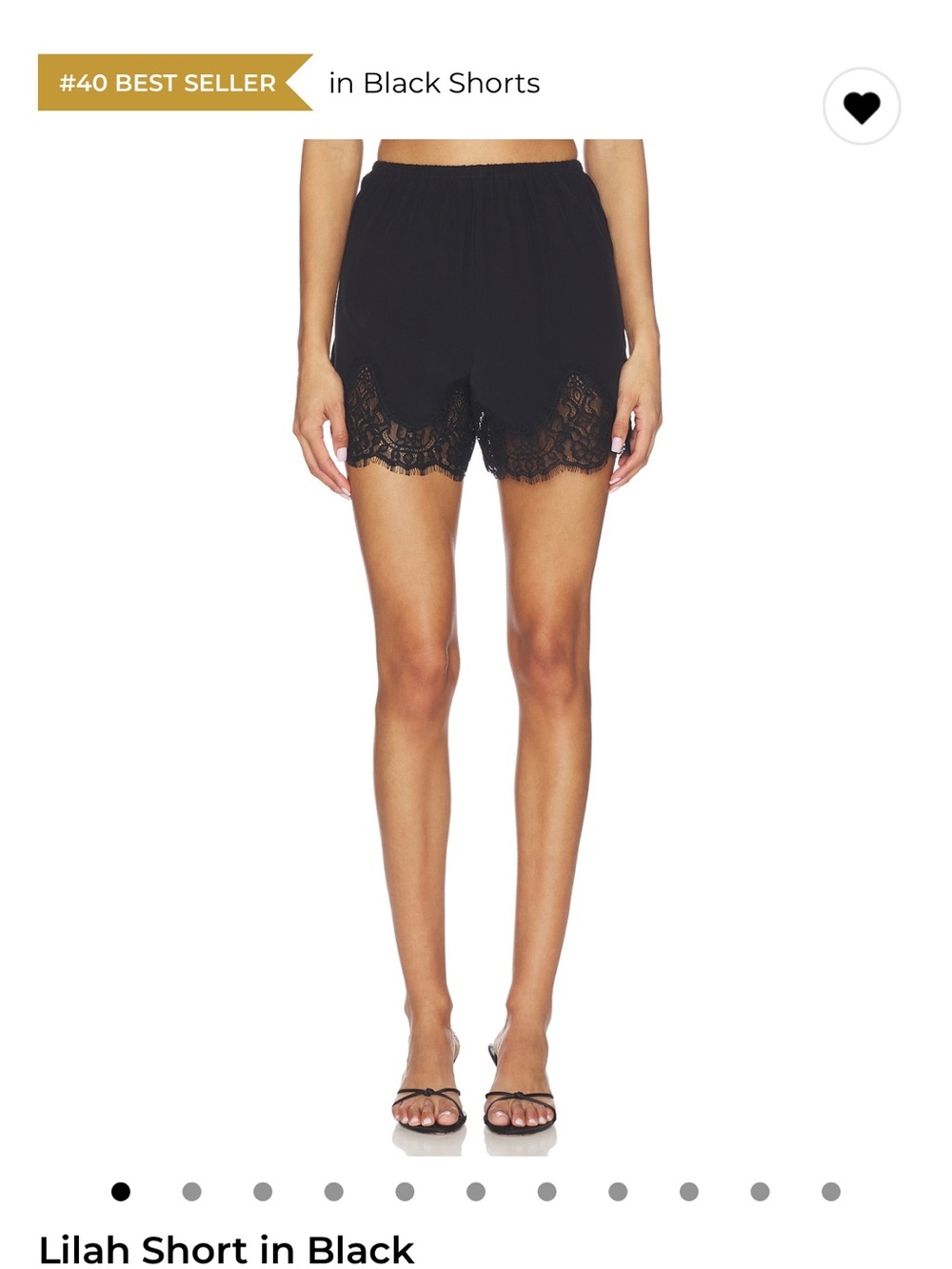 NWT L'Academie Black Lace-Trim Shorts